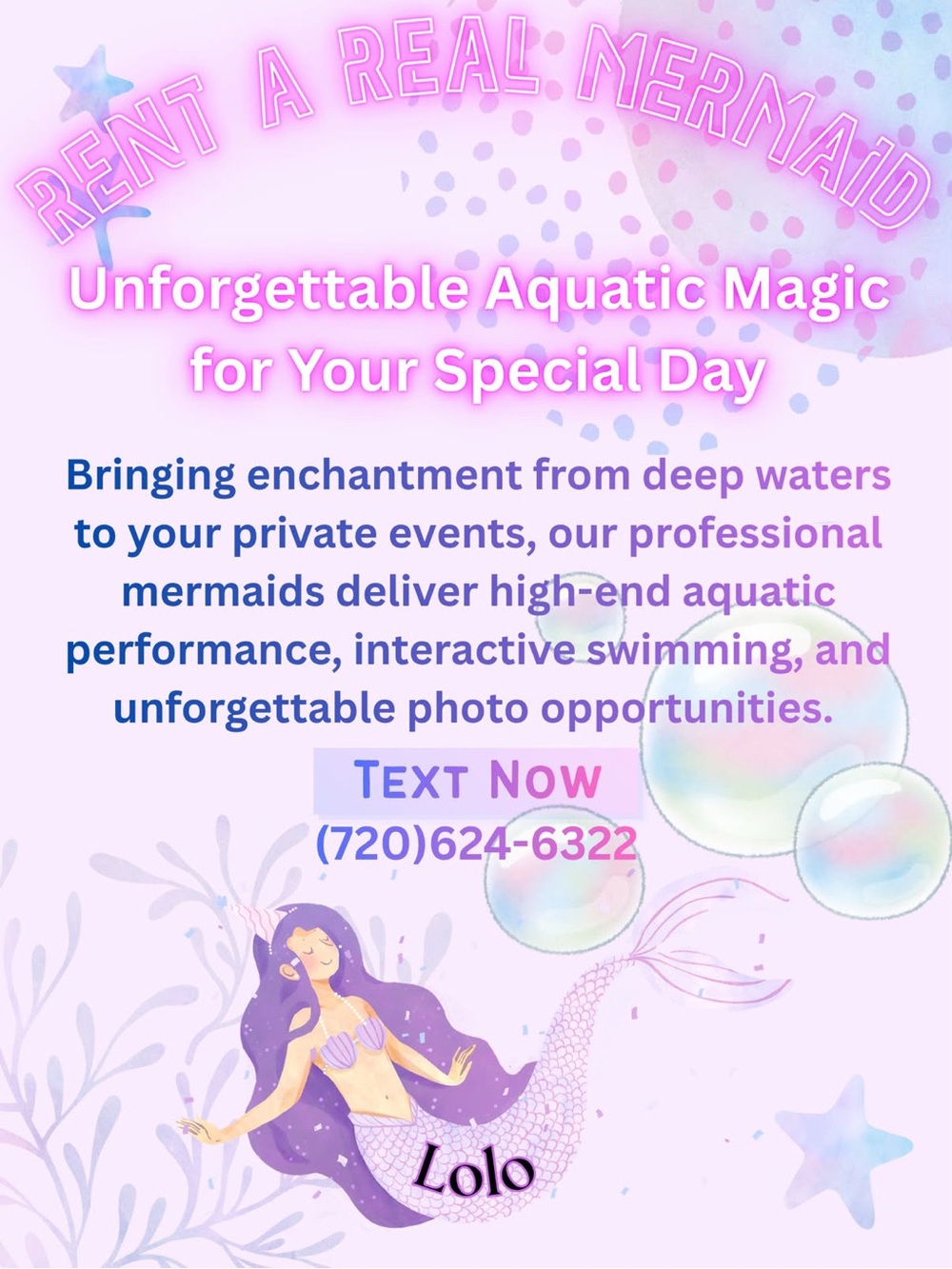 Birthday party mermaid